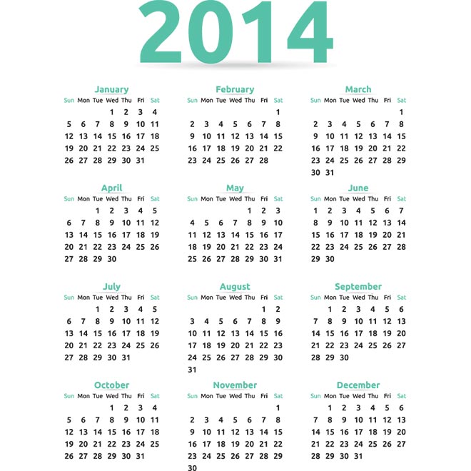 calendar templates 2014