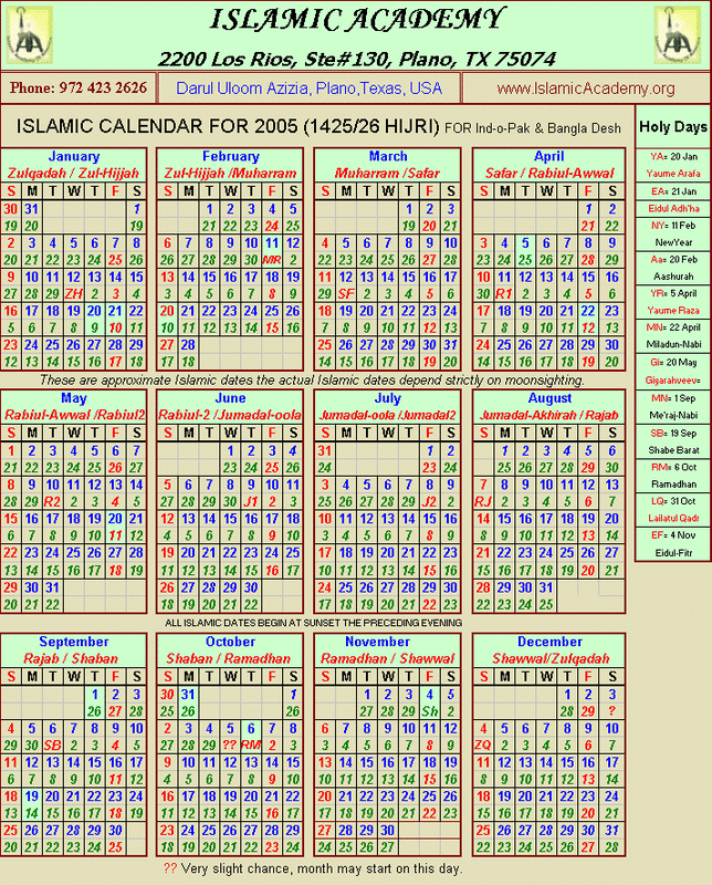 islamic calendar new york